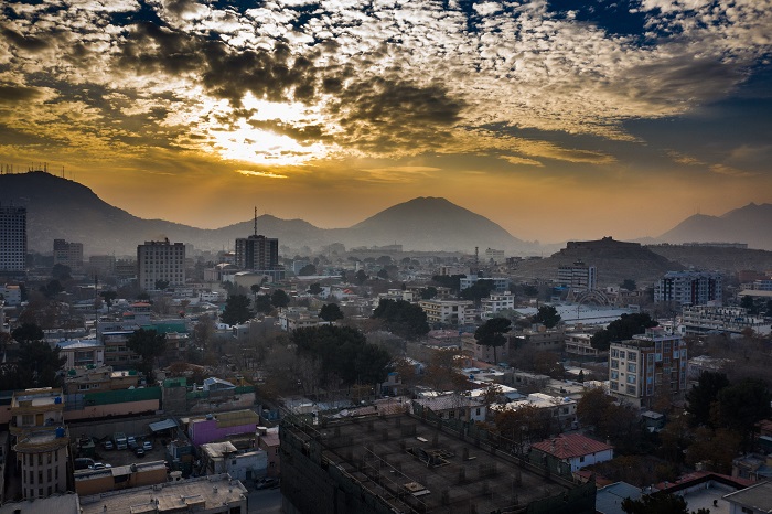 Kabul at sunset in world news & online news