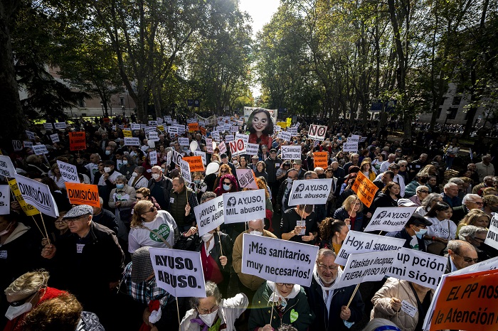 Protests in Spain for public healthcare in online news & world news