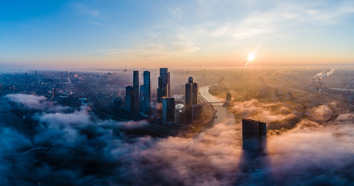 Moscow's skyline in headline news & online news