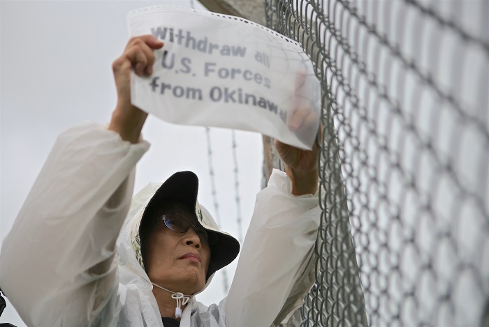 Okinawa protesters in headline news & online news