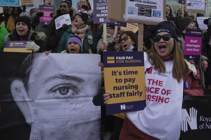 UK's nurses strike in headline news & online news