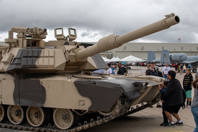 An Abrams tank in headline news & online news