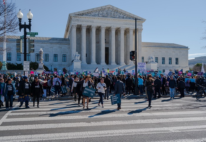 Abortion activists at the Supreme Court in headline news & online news