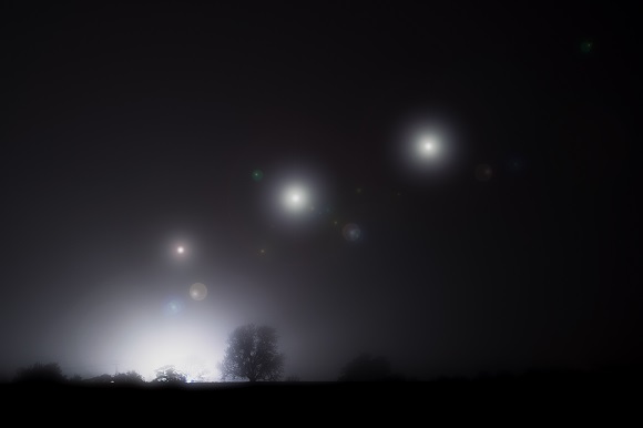An image of possible UFOs in bulletin news & headline news