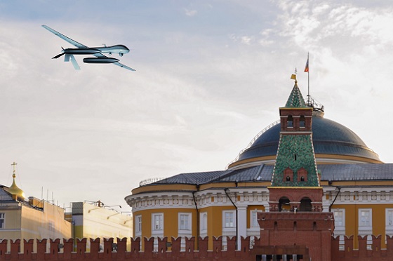A Ukrainian drone over Moscow, a rendering in world news & online news
