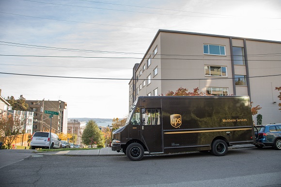 UPS' delivery truck in headline news & bulletin news