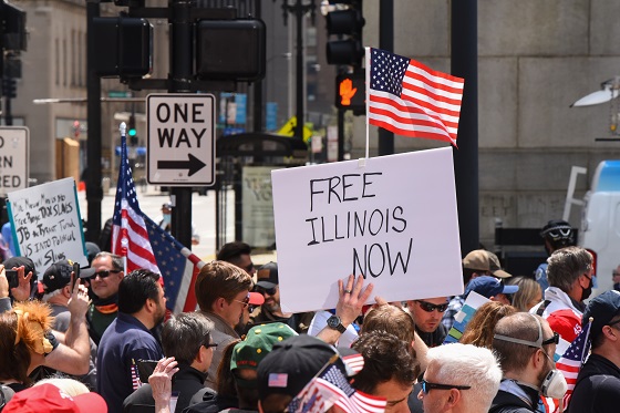 Protests in Illinois against lockdowns in bulletin news & news online