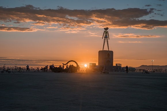 Burning man imagery in Nevada in bulletin news & online news