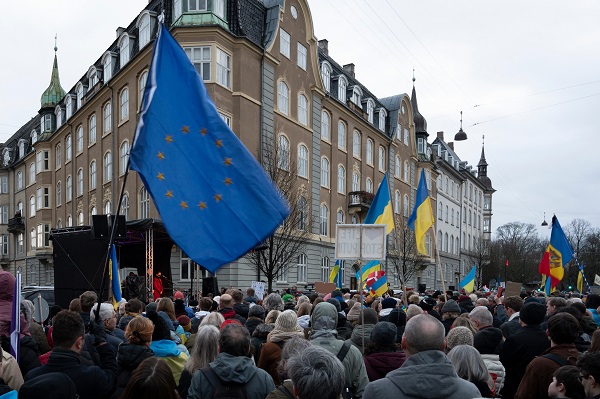 Protests at the Russian embassy in Denmark in headline news & bulletin news