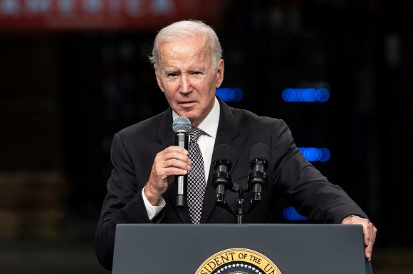 President Biden's making a speech in 2022 in commentary & editorials