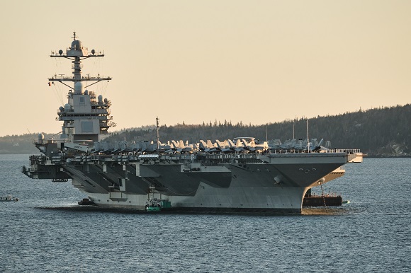 The aircraft carrier USS Gerald R Ford in bulletin news & online news