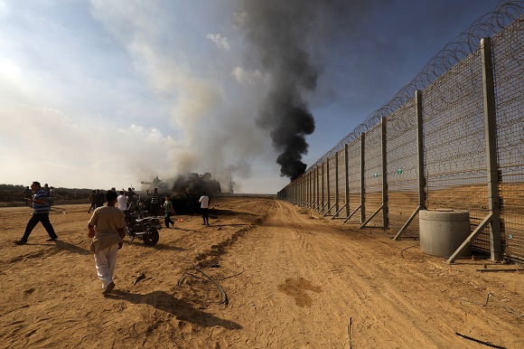 Gaza's border with Israel in October 2023 in world news & headline news