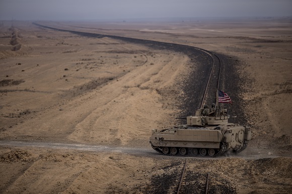 A US military vehicle in Syria in 2021 in headline news & online news