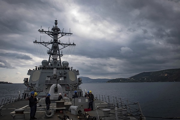 A US naval vessel near Yemen in world news & online news