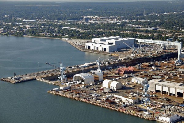 Shipbuilding at Newport News in Virginia in headline news & online news