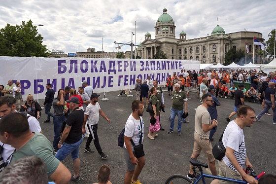 Serbs protest