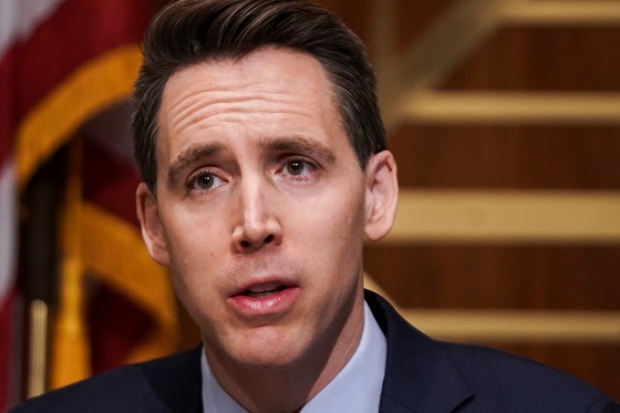 Josh Hawley protests against